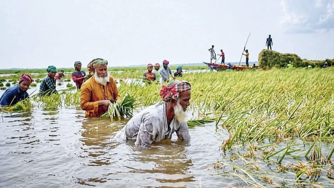 ফসলহানিতে শেষ হাওরের কৃষকের ঈদ