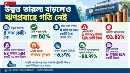 ব্যাংকে রেকর্ড উদ্বৃত্ত তারল্য, 
স্বাভাবিক নয় ঋণপ্রবাহ
