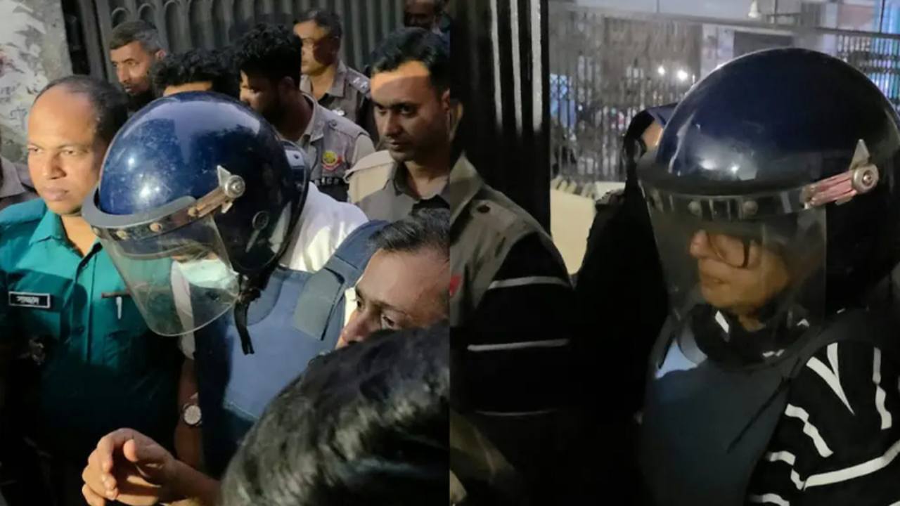 আদালতে পুলিশি পাহারায় অবসরপ্রাপ্ত লেফটেন্যান্ট কর্নেল দেবাশীষ কুমার বড়ুয়া ও অবসরপ্রাপ্ত লেফটেন্যান্ট কাজী গুলশান আরা