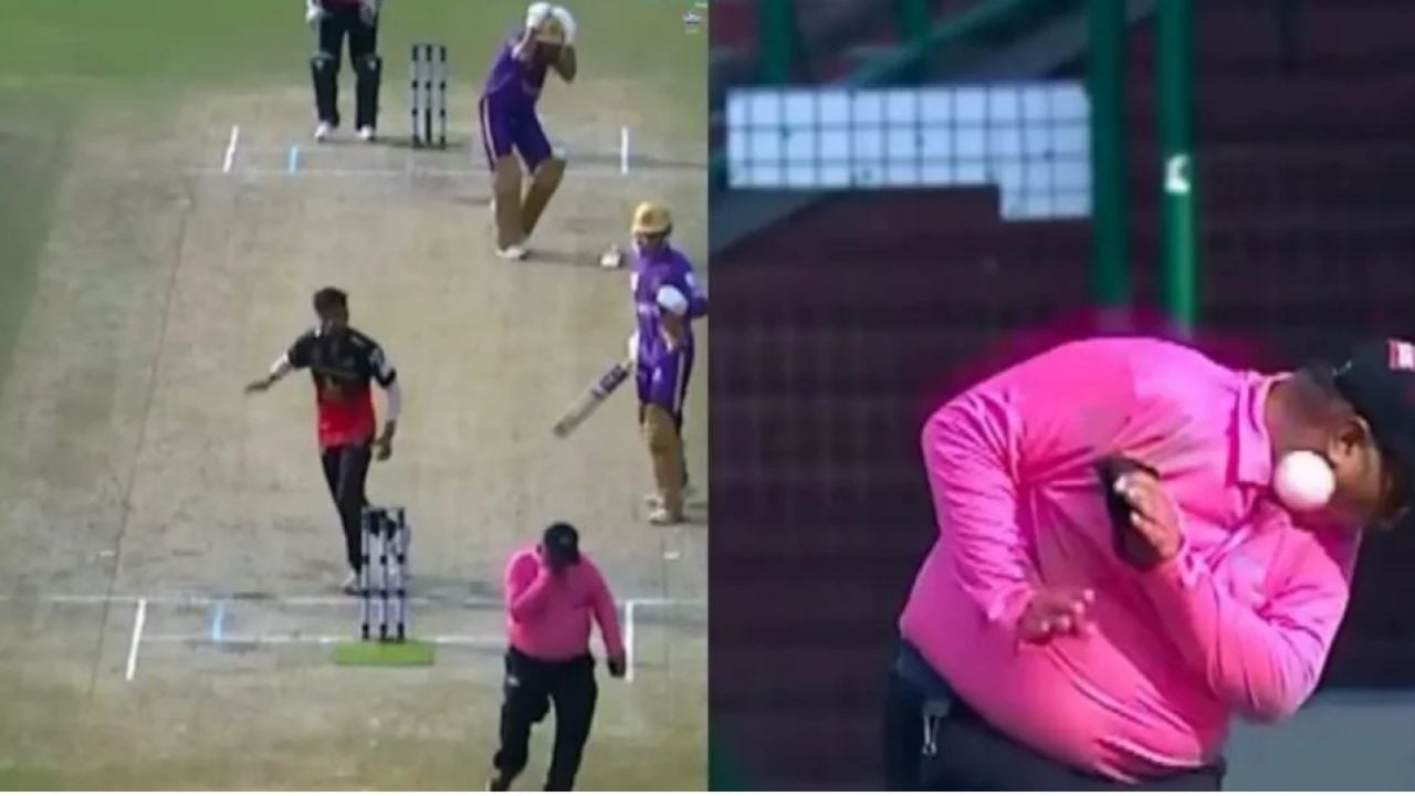 মুখে বলের আঘাতে আইসিইউতে আম্পায়ার