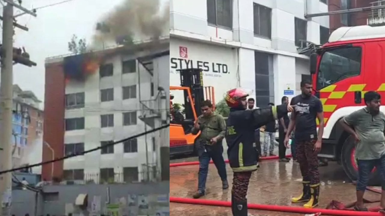 গাজীপুরে পোশাক কারখানায় আগুন, দুই ঘণ্টার চেষ্টায় নিয়ন্ত্রণে