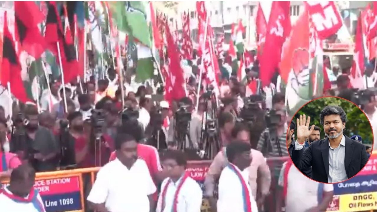 ভারতে সিইসির পদত্যাগের দাবিতে রাজপথে বিজয়ের দল টিভিকে