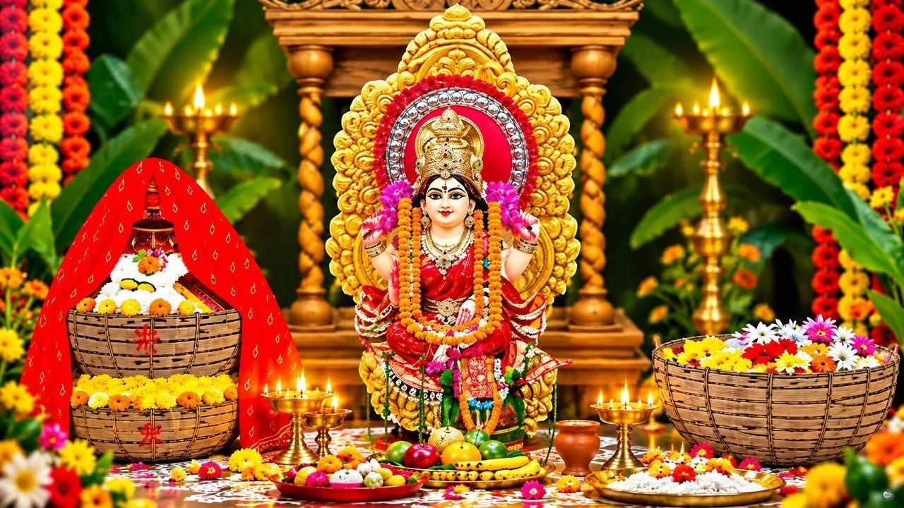 আজ লক্ষ্মীপূজা