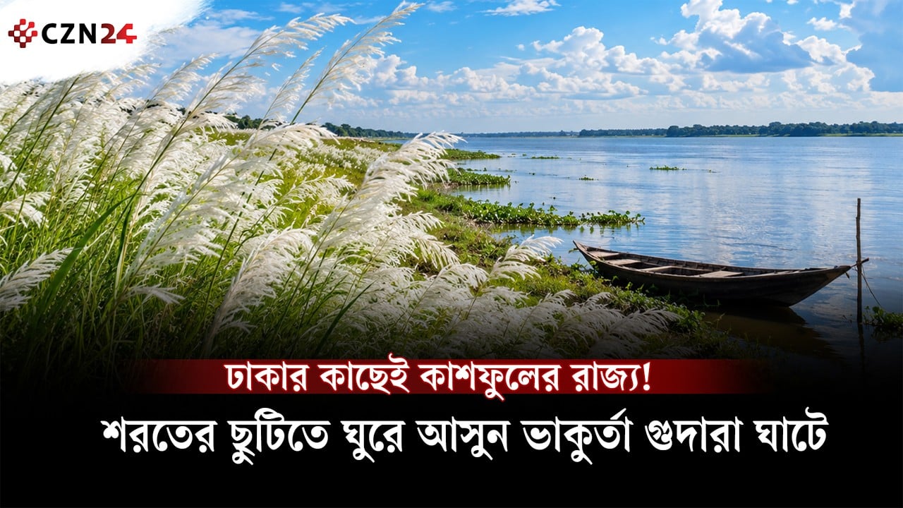 দিয়াবাড়ি-আফতাবনগরের বাইরে কাশফুলের সাদা মায়া, শরতের সৌন্দর্যে ভাকুর্তা গুদারা ঘাট