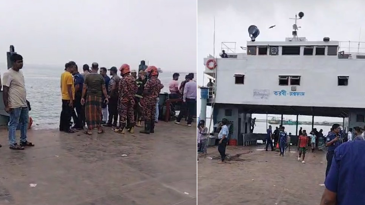 পদ্মায় এবার ফেরি থেকে পড়ে গেলো বাস