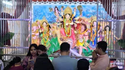 দর্শনার্থীদের ভিড়ে উৎসবমুখর মিরপুর কেন্দ্রীয় মন্দির