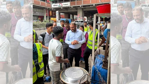 কাজীপাড়া মেট্রোরেল স্টেশনের নিচ থেকে অবৈধ স্থাপনা উচ্ছেদ
