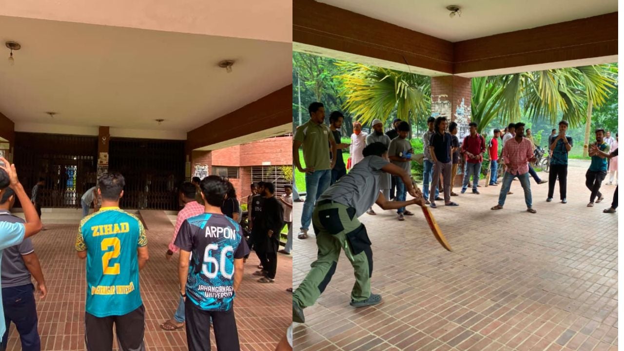 মাঠ-অবকাঠামো সংস্কারের দাবিতে জাবির প্রশাসনিক ভবনে তালা