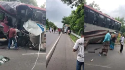 মাদারীপুরে দুই বাসের মুখোমুখি সংঘর্ষে নিহত ৩