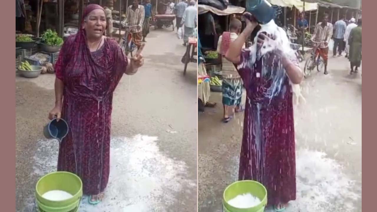 মাদকাসক্ত স্বামীর কাছ থেকে মেয়েকে ছাড়িয়ে দুধ দিয়ে গোসল মায়ের