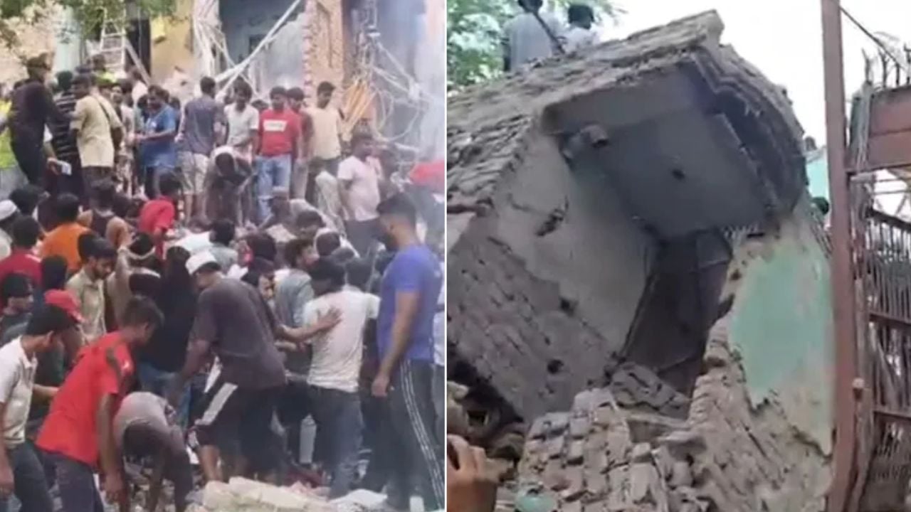 দিল্লিতে ৫ তলা ভবন ধস, ধ্বংসস্তূপে আটকা পড়েছেন অনেকে