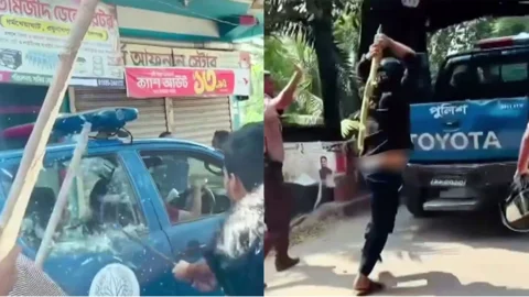 ছাত্রলীগ-যুবলীগের মিছিল থেকে পুলিশের ওপর হামলা, আহত ২