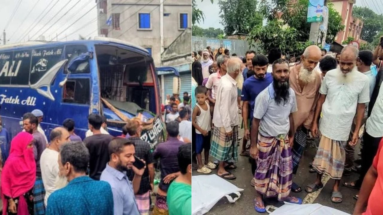 বগুড়ায় বাসচাপায় প্রাণ গেলো ৭ শ্রমিকের
