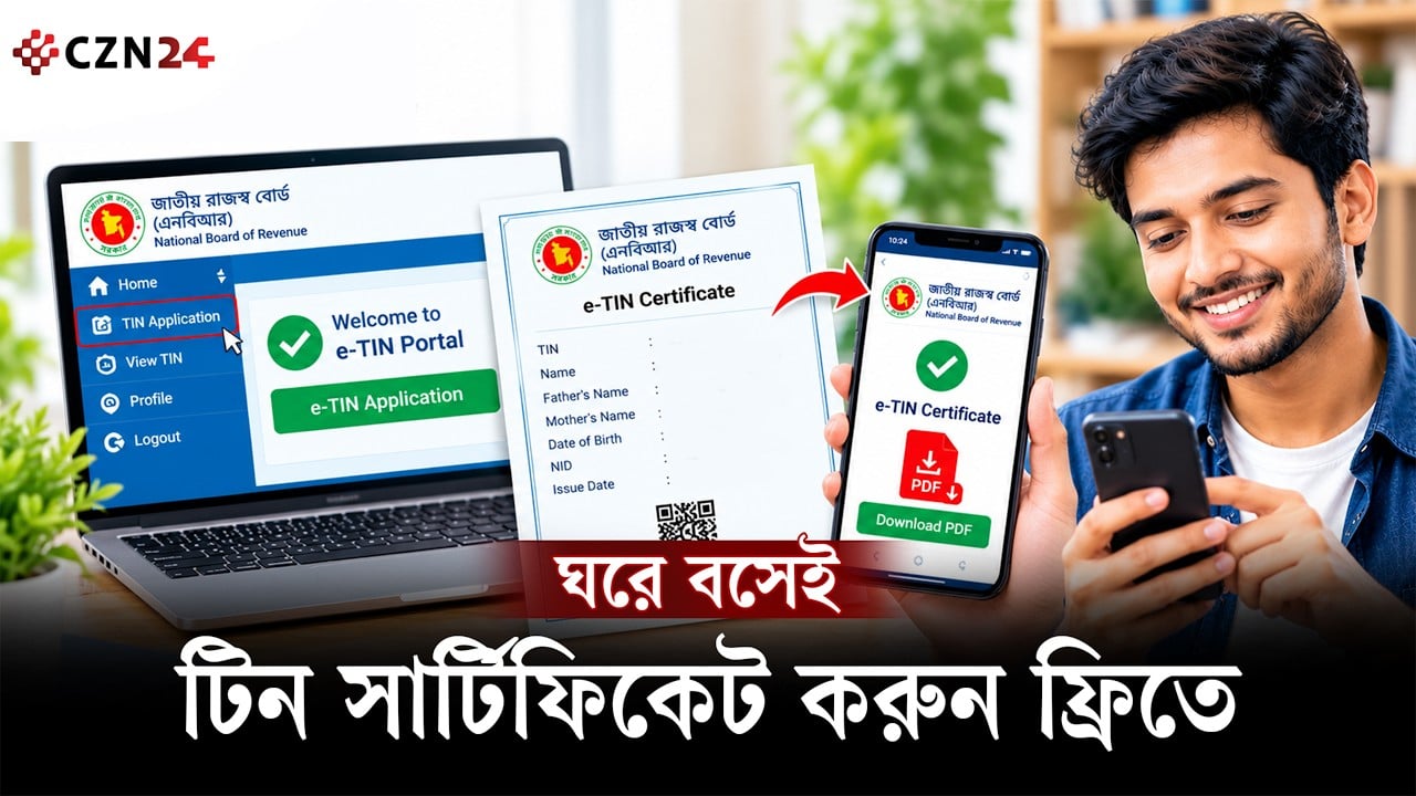 পাঁচ মিনিটে ঘরে বসেই ই-টিন সার্টিফিকেট