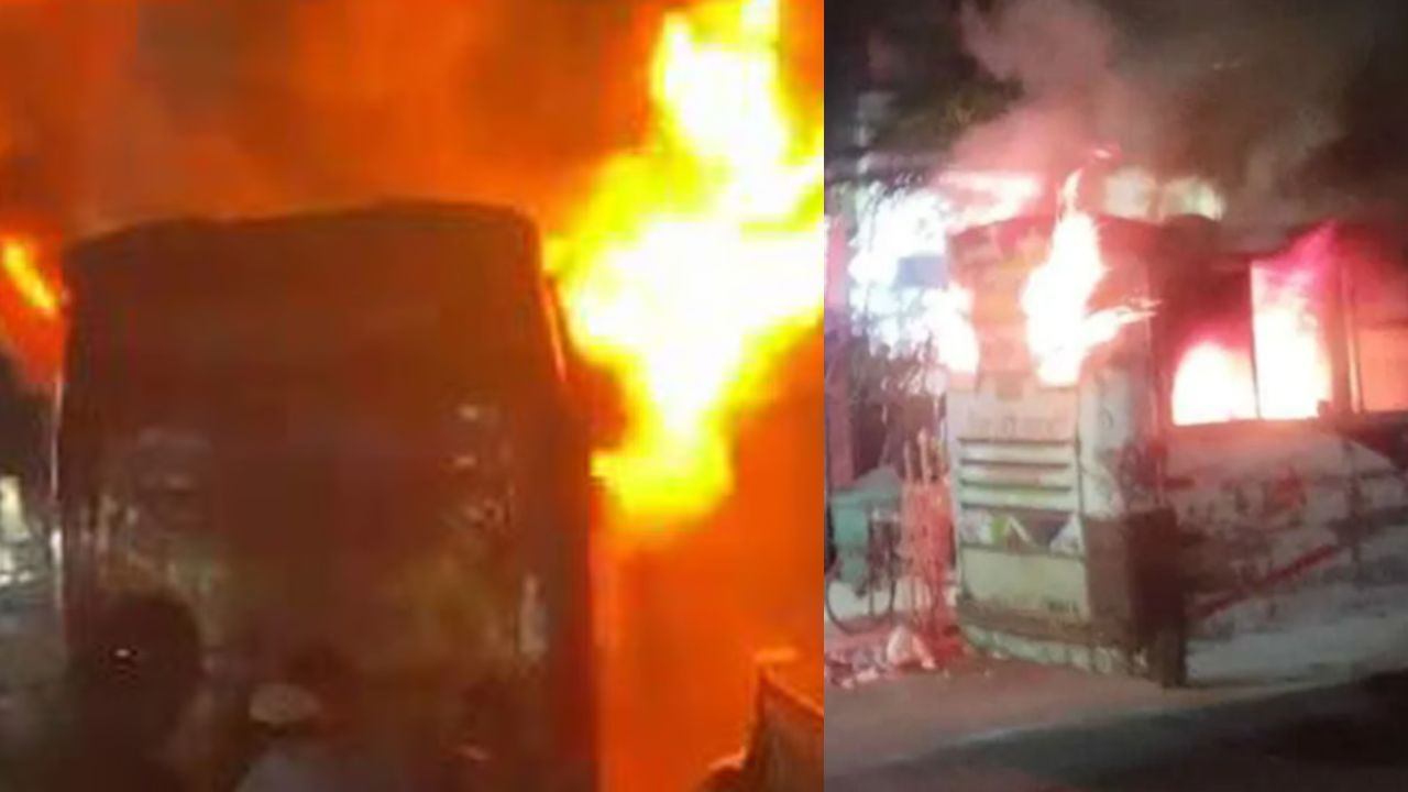 রাজধানীতে পরপর ৩ বাসে আগুন