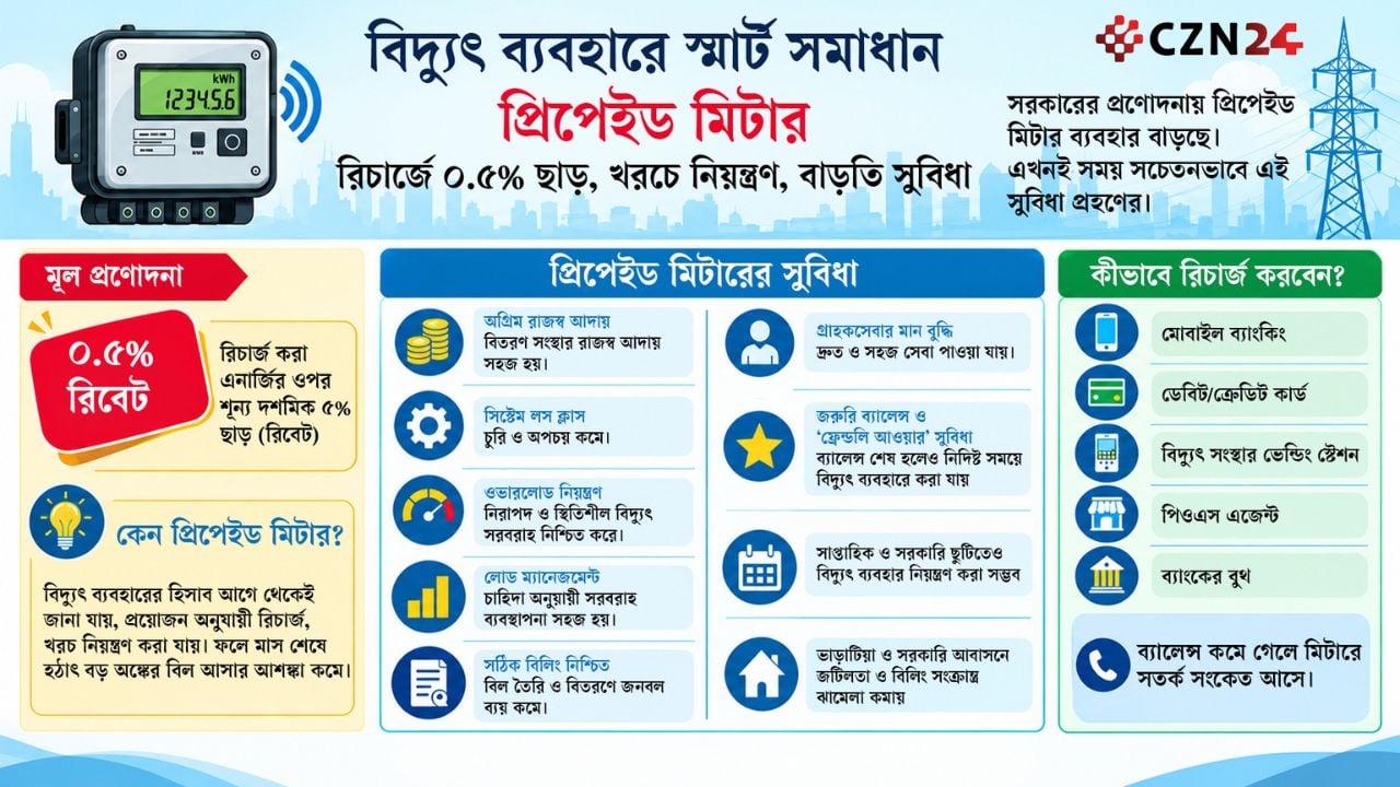 বিদ্যুতের প্রিপেইড মিটারে মিলছে ছাড়, কমছে খরচ