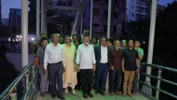 আফতাবনগর-বনশ্রীতে দৃষ্টিনন্দন স্টিল ফুটব্রিজ উদ্বোধন