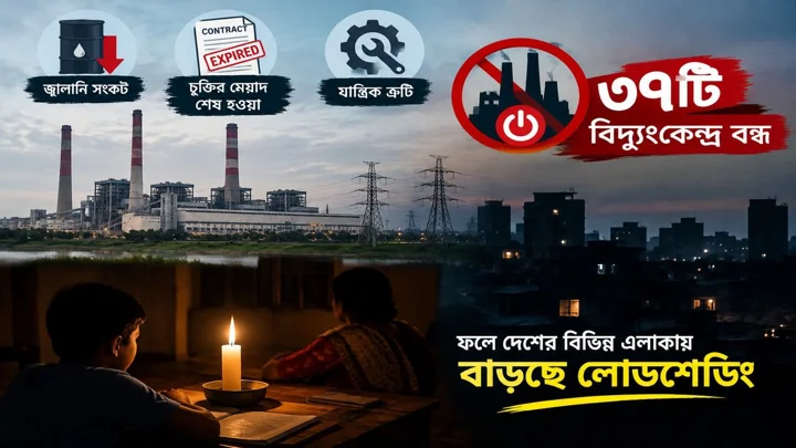 জ্বালানিসহ নানা সংকটে বন্ধ ৩৭ বিদ্যুৎকেন্দ্র, বাড়ছে লোডশেডিং