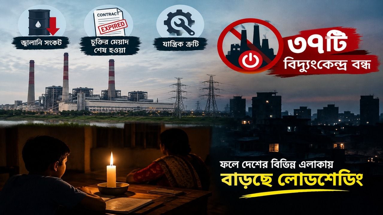 জ্বালানিসহ নানা সংকটে বন্ধ ৩৭ বিদ্যুৎকেন্দ্র, বাড়ছে লোডশেডিং