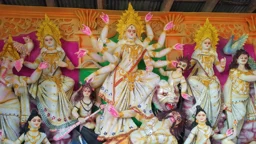 ৩৫ হাজার মুক্তায় সেজেছে দুর্গা, দেখতে দর্শনার্থীর ভিড়