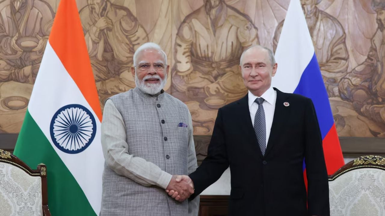 ভারতের প্রধানমন্ত্রী নরেন্দ্র মোদি ও রুশ প্রেসিডেন্ট ভ্লাদিমির পুতিন