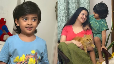 এআই ছাড়াই ছেলেকে ‘নাইনটিস হিরো’ লুকে সাজালেন পরীমণি