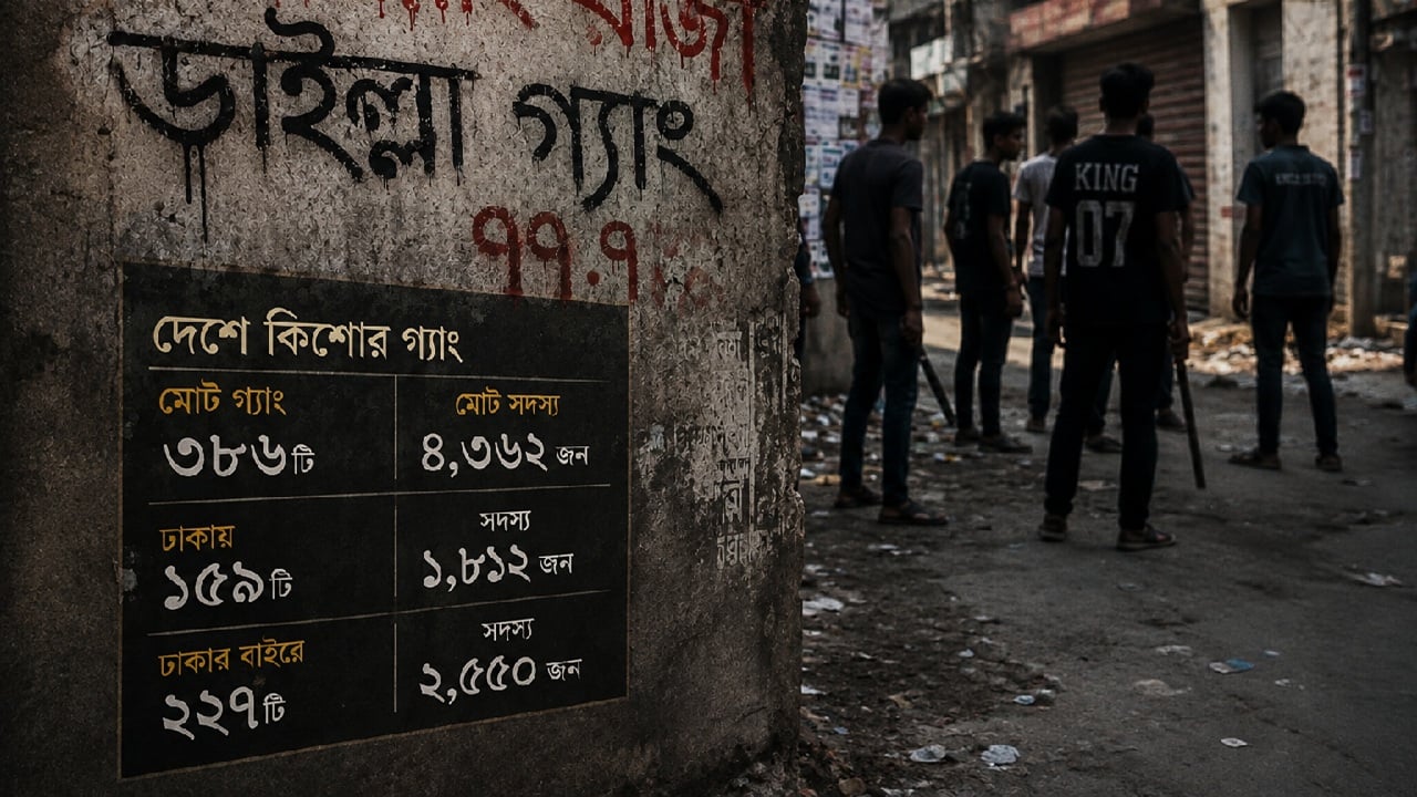 ঢাকাসহ সারাদেশে ৩৮৬ কিশোর গ্যাং, সদস্য ৪ হাজারের বেশি