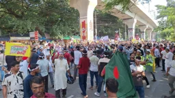 নোয়াখালী বিভাগের দাবিতে শাহবাগে বিক্ষোভ
