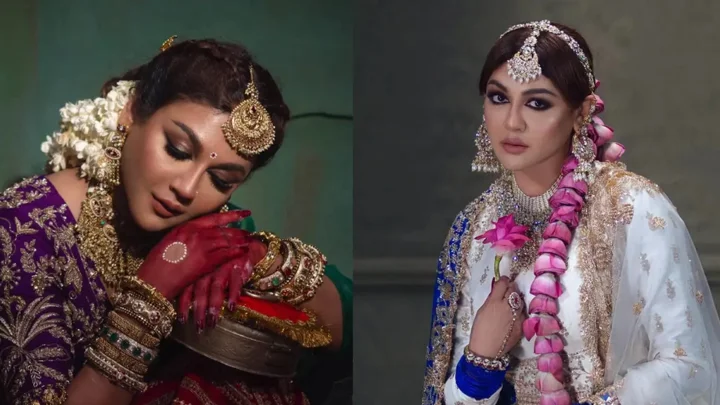 পূজার সাজে মুগ্ধতা ছড়ালেন জয়া