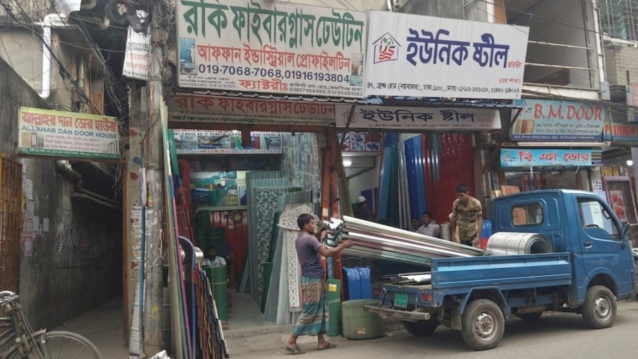 নয়াবাজারের ফ্রেঞ্চ রোডে ঢেউটিনের জমজমাট বাণিজ্য 