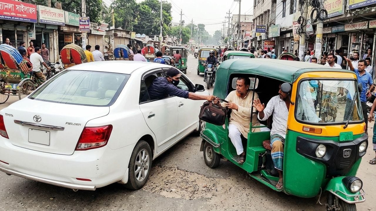 অটোরিকশার গতিরোধ করে বাংলাদেশ ব্যাংক কর্মকর্তার ৫ লাখ টাকা ছিনতাই