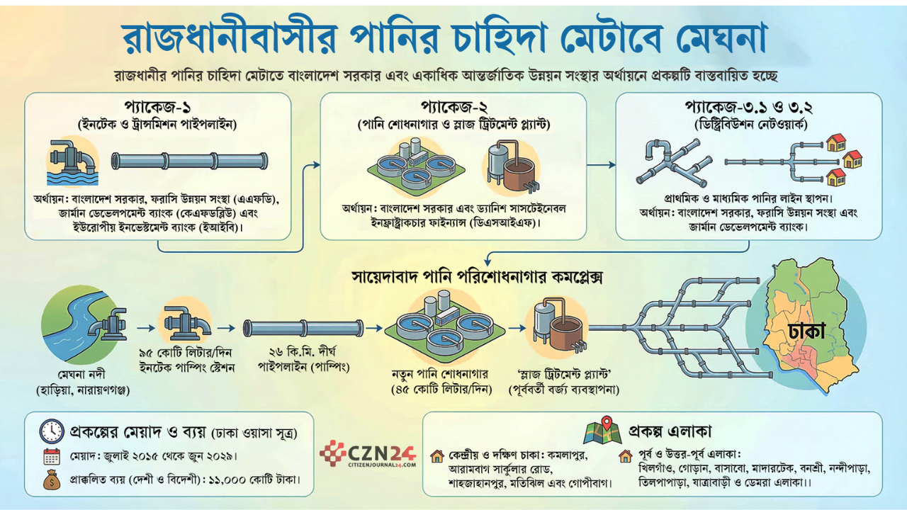 ঢাকার পানির সংকট দূর করতে প্রকল্প 
দিনে সরবরাহ ৪৫ কোটি লিটার
