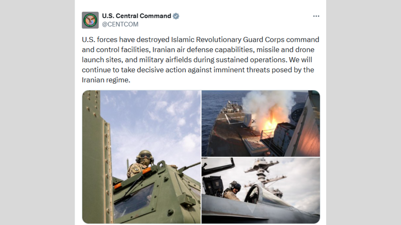 ইরানে আইআরজিসির নিয়ন্ত্রণকেন্দ্র ধ্বংসের দাবি সেন্টকমের