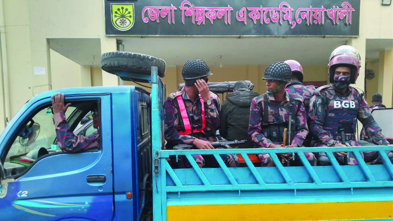 নির্বাচনী নিরাপত্তায় নোয়াখালীতে ১৬ প্লাটুন বিজিবি মোতায়েন