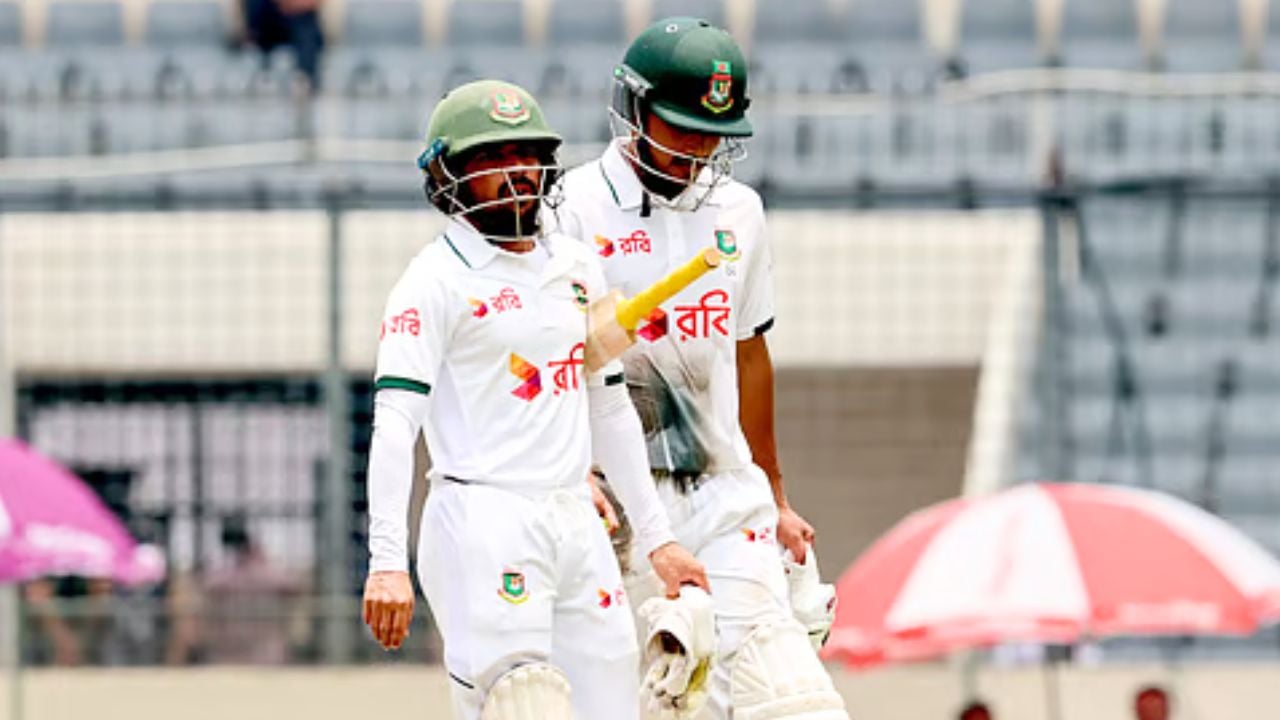 বৃষ্টির পর খেলা শুরু, ১০০ পেরোলো বাংলাদেশ