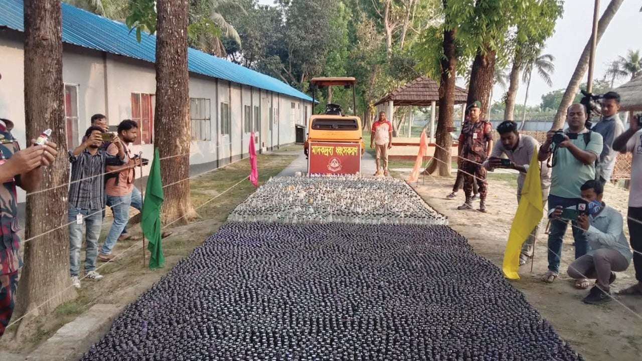 কুষ্টিয়ায় ৩১ কোটি টাকার মাদকদ্রব্য ধ্বংস করল বিজিবি