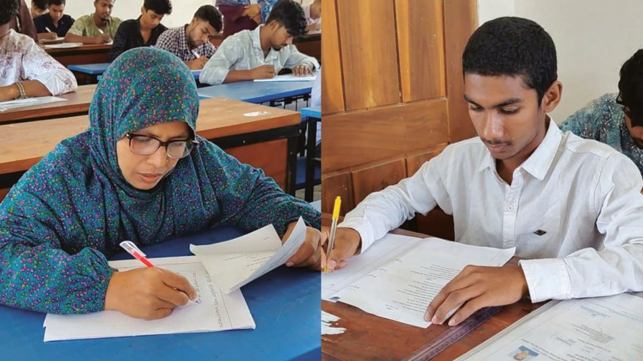 মা-ছেলে একসঙ্গে দিচ্ছেন এসএসসি পরীক্ষা