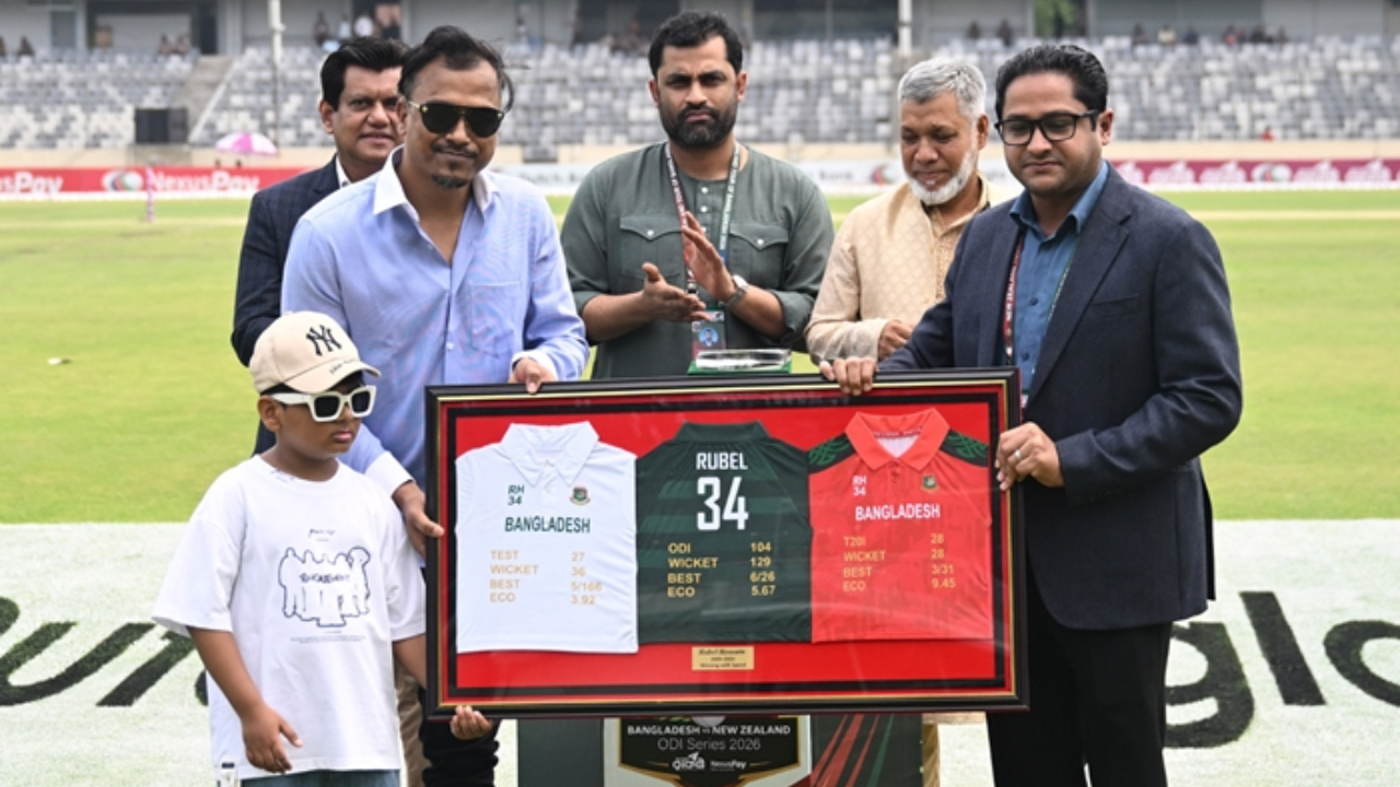 রুবেলকে বিসিবির বিদায়ী সংবর্ধনা