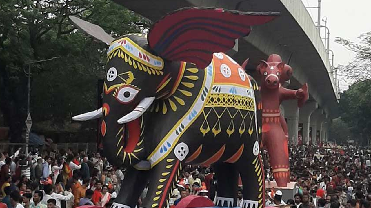 নববর্ষের ঐকতানে চারুকলার বৈশাখী শোভাযাত্রা 2
