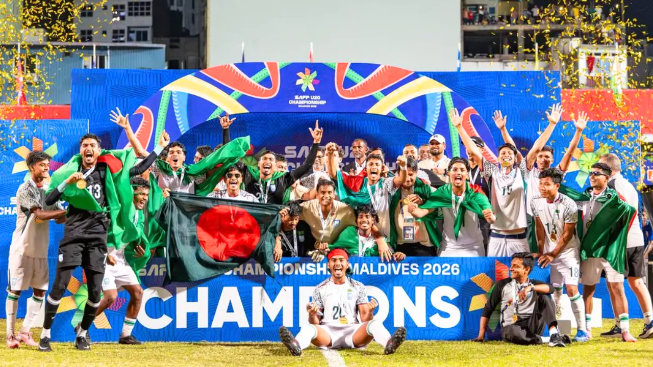 সাফ অনূর্ধ্ব-২০ চ্যাম্পিয়নদের সংবর্ধনা হাতিরঝিলে