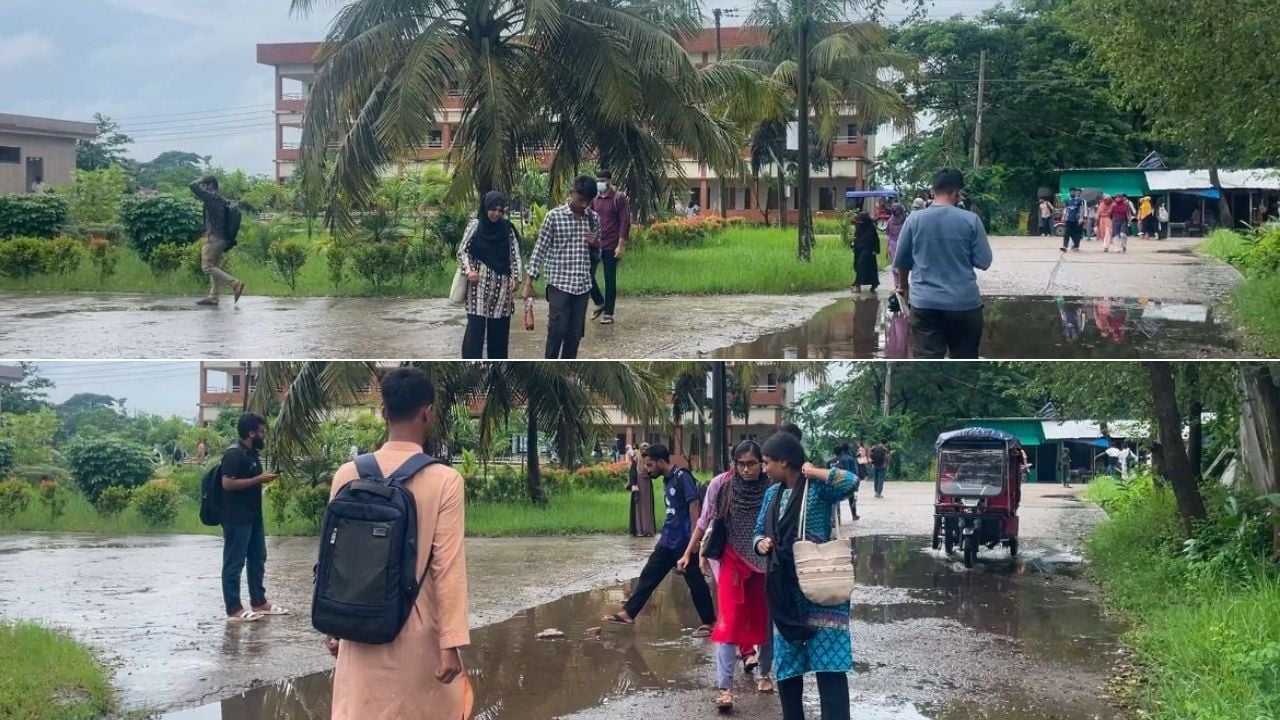 বৃষ্টি হলেই ডোবে নোবিপ্রবি, ২১ বছরেও নেই কার্যকর ড্রেনেজ